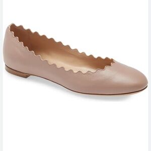 Chloe Lauren Scalloped Ballet Flats Size 38 1/2